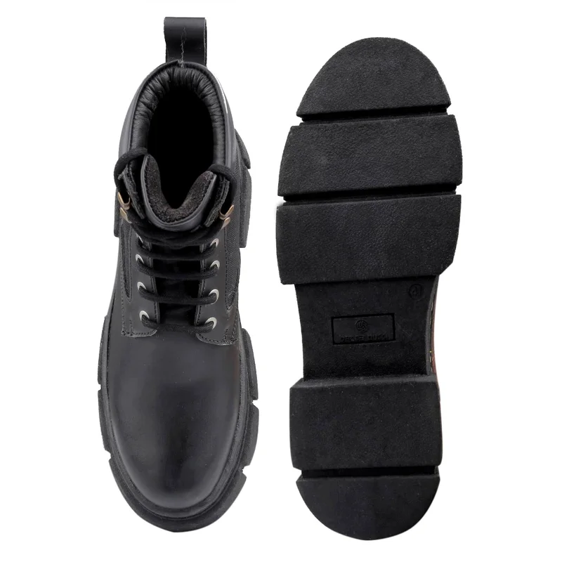 Bacca Bucci Black Pathfinder Chunky Rubber Sole Combat Boots for Men | Best Price UAE